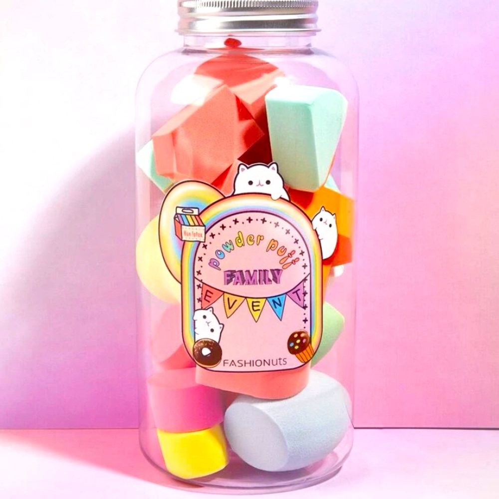 Jar full of brand new beauty blenders
